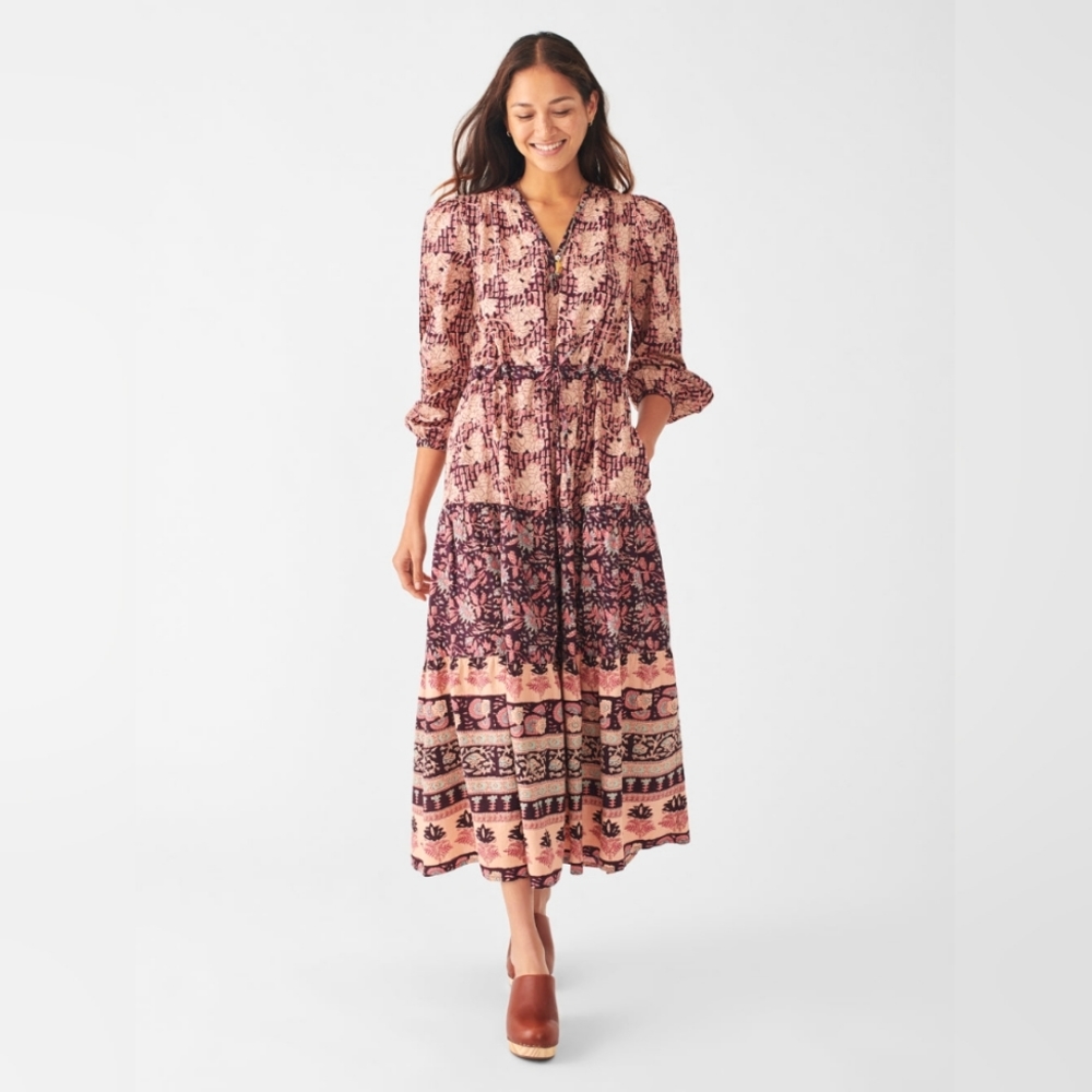[FAHERTY] NWT Purple Bohemian Print Maxi Dress (Free People Like)